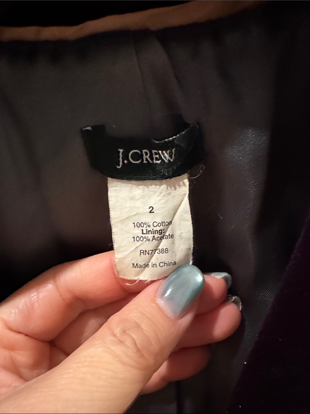 J. Crew Velvet Peplum Blazer in Deep Plum - Picture 3 of 3